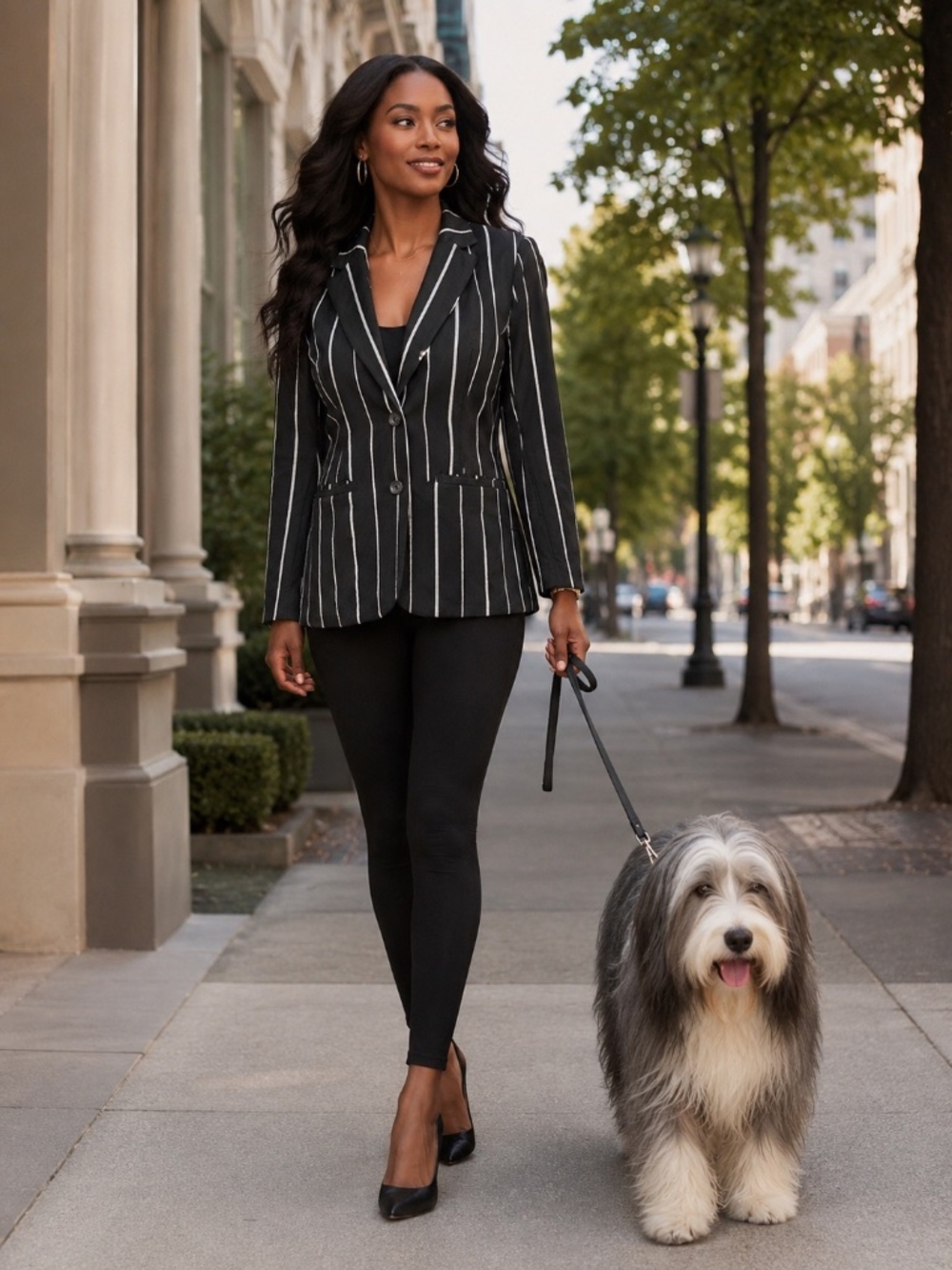 A New Day Size 2 Black White Pinstripe Linen Blend Blazer